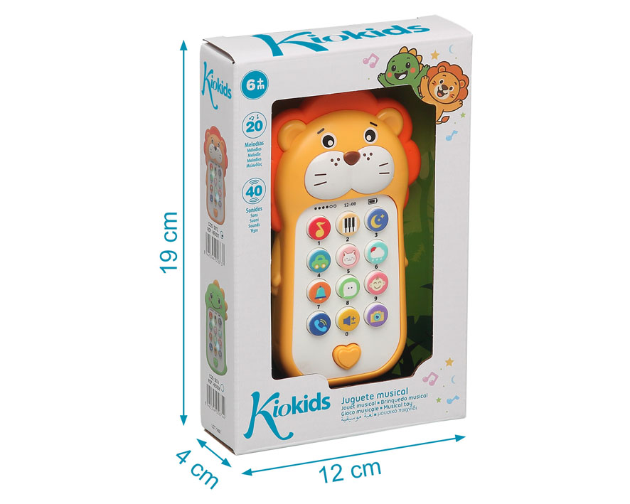 Telefone musical leão com sons de animais - Kiokids