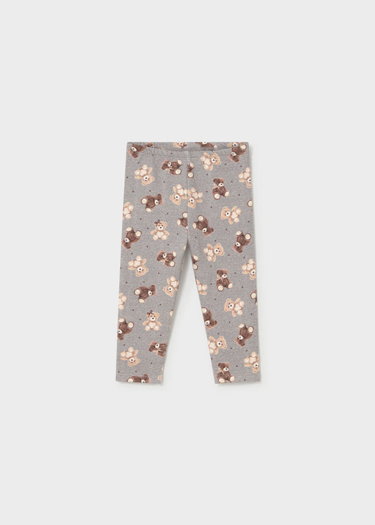 Leggings de felpa com ursinhos para bebé menina Mayoral em Cinzento Vigoré