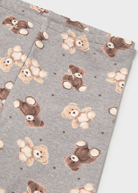 Leggings de felpa com ursinhos para bebé menina Mayoral em Cinzento Vigoré - detalhe