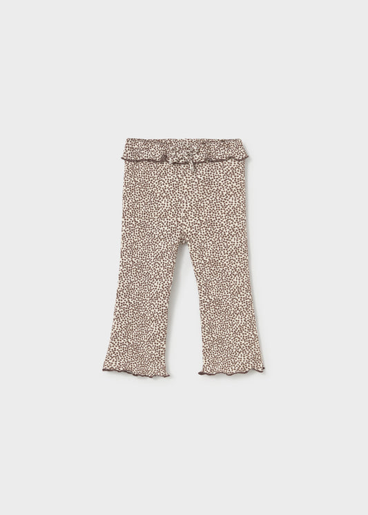 Leggings flare estampadas para bebé menina Mayoral em Chocolate