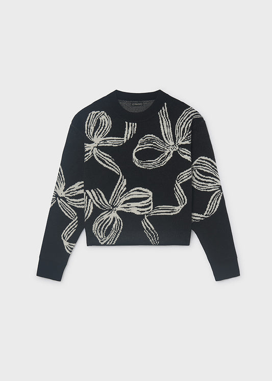 Camisola de malha com laçadas Mayoral 7337-20 Preto