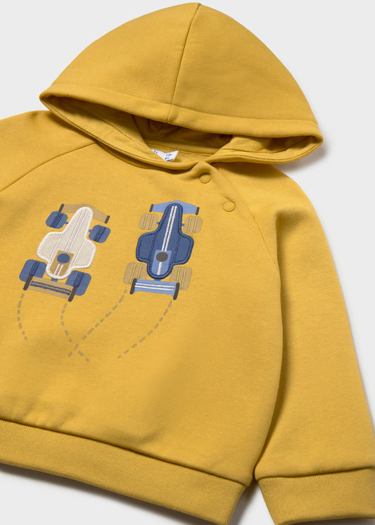 Sweatshirt com capuz e carros para bebé menino Mayoral em Nata - detalhe