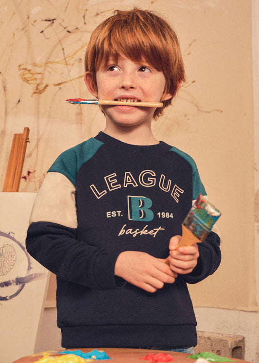 Sweatshirt combinada League para menino Mayoral em Azul