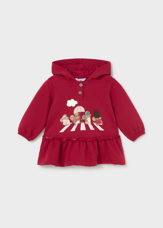 Vestido com capuz para bebé menina Mayoral em Rooibos
