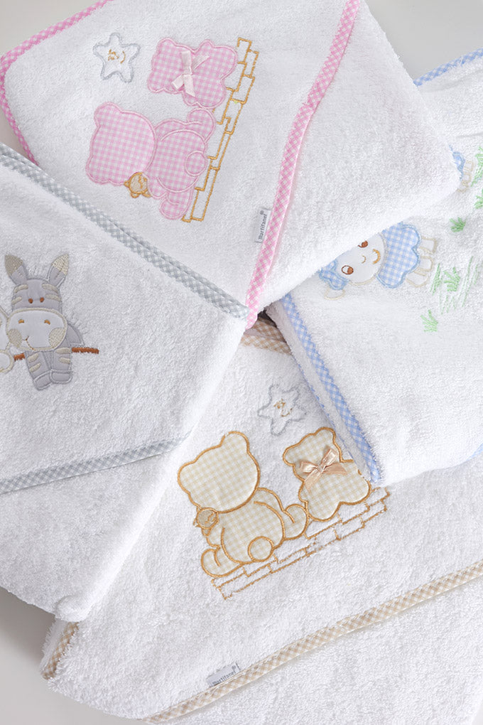 Baby bath towel 100x100cm - Assorted Embroidery