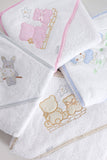 Baby bath towel 100x100cm - Assorted Embroidery