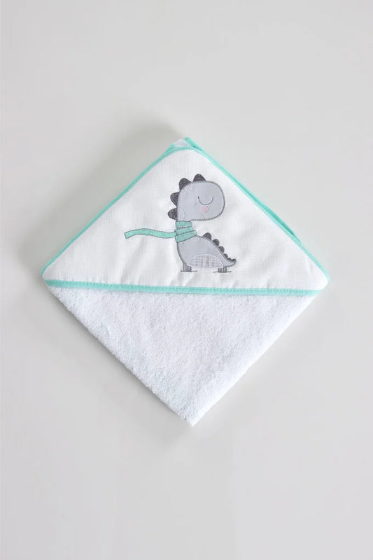 Toalha de banho para Bebé Bordada Dinossauro - 80x80cm