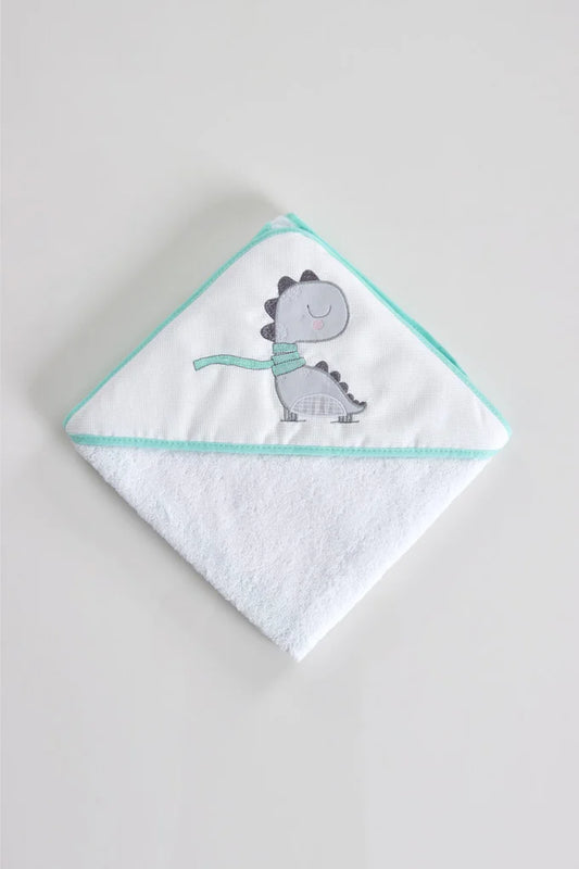 Dinosaur Embroidered Baby Bath Towel - 80x80cm 