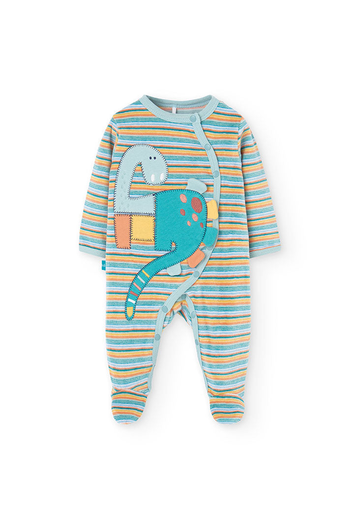 Babygrow veludo às riscas do bebé - Boboli