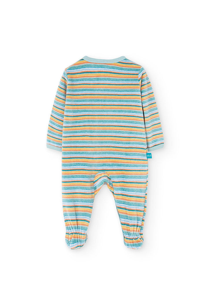 Babygrow veludo às riscas do bebé - Boboli