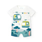 Cotton jumpsuit for baby boy cable car -Boboli