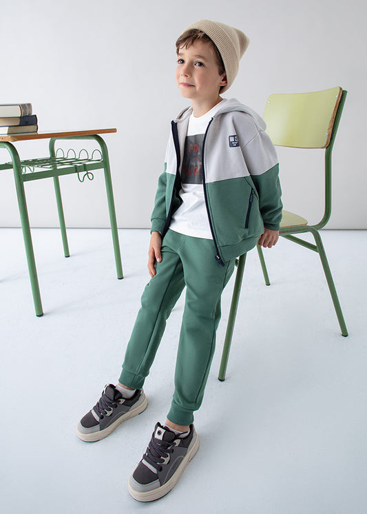 Calça algodão básica punhos Abeto - Mayoral