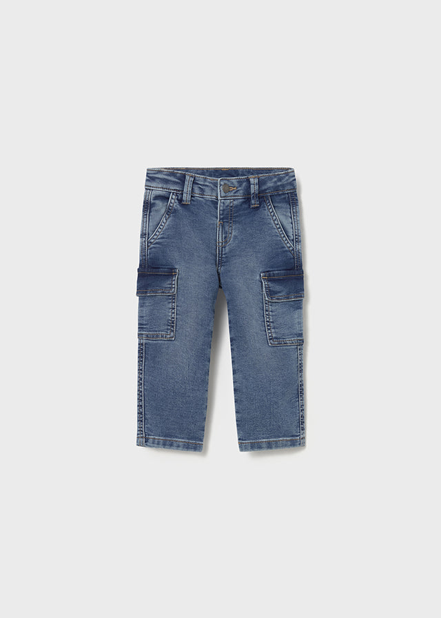 Calça soft denim cargo Base - Mayoral