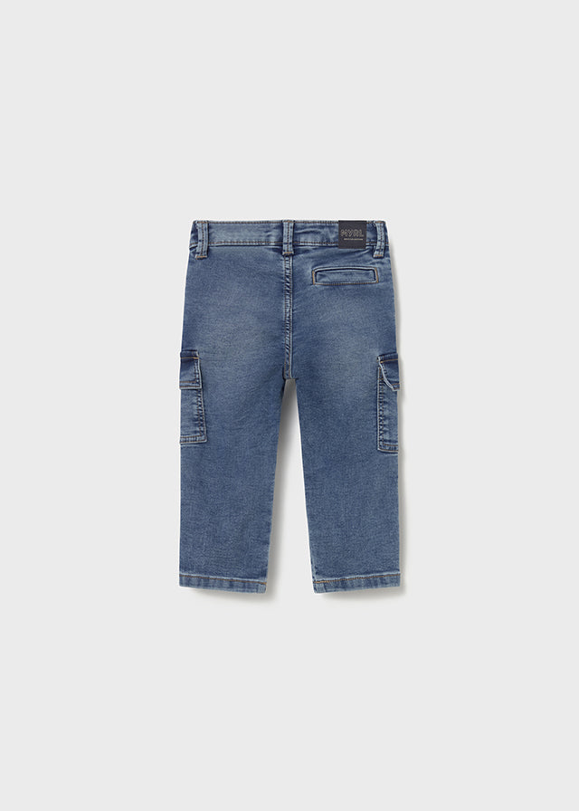 Calça soft denim cargo Base - Mayoral