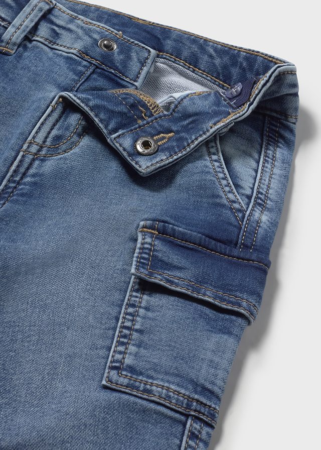 Calça soft denim cargo Base - Mayoral