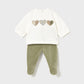 Conjunto calças com pés e sweat - Mayoral Newborn - Basil vig