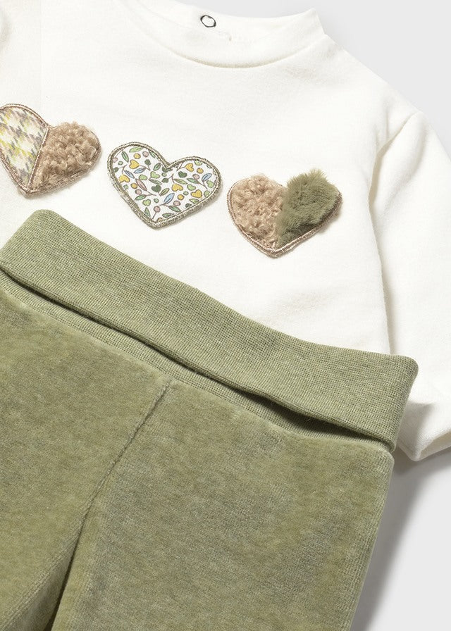 Conjunto calças com pés e sweat - Mayoral Newborn - Basil vig