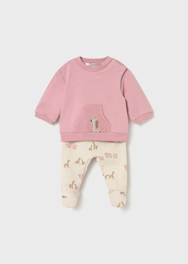 Conjunto calças e sweat - Mayoral Newborn - Orquídea