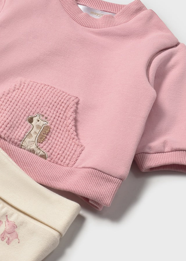 Conjunto calças e sweat - Mayoral Newborn - Orquídea