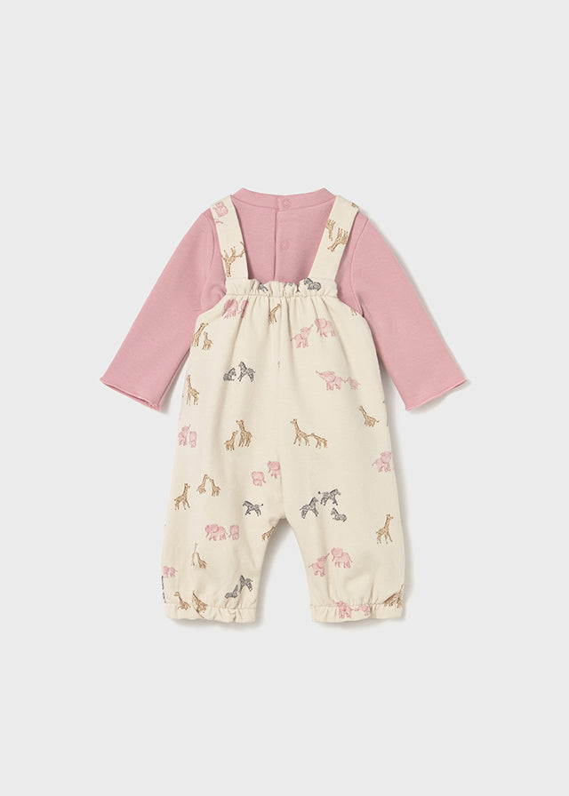 Conjunto jardineira estampado - Mayoral Newborn - Orquídea