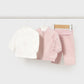 Fato treino 3 peças algodão cardado - Mayoral Newborn - Rosa baby
