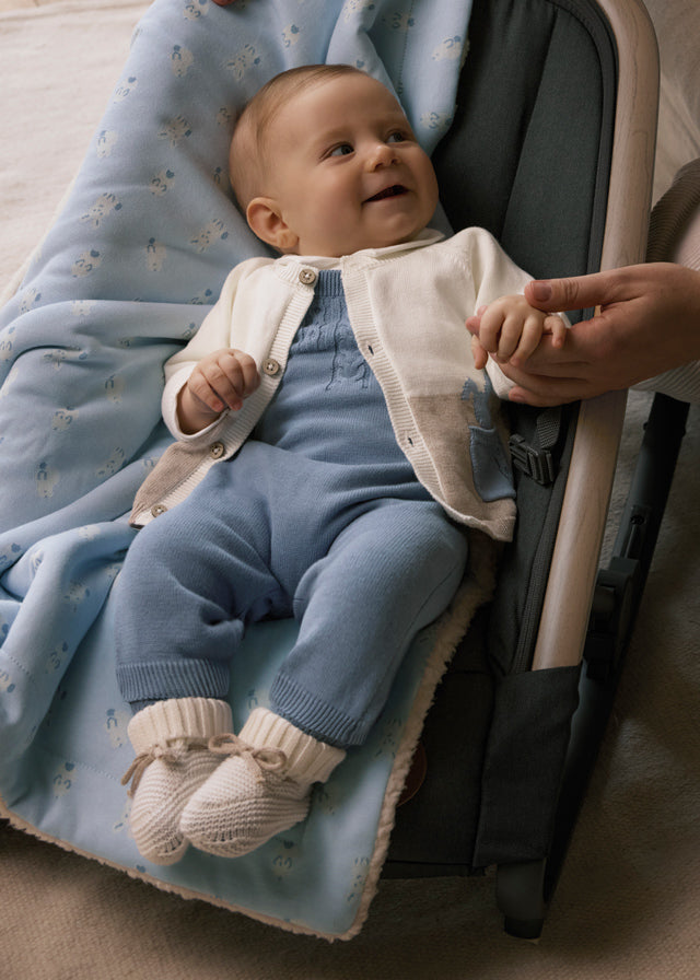 Conjunto  jardineira tricot - Mayoral Newborn - Nuvém