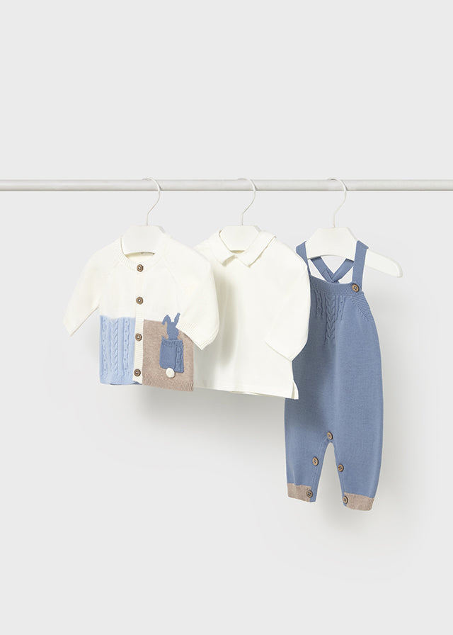 Conjunto  jardineira tricot - Mayoral Newborn - Nuvém