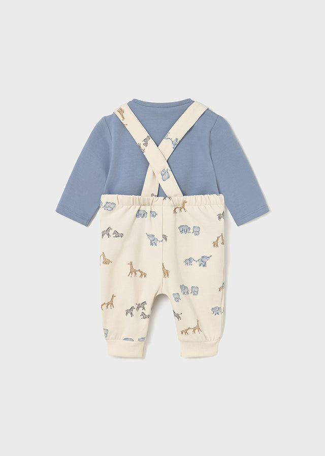 Conjunto  jardineira estampado - Mayoral Newborn - Blue bell
