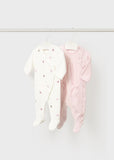 Set 2 babygrows aveludados - Mayoral Newborn - Rosa baby