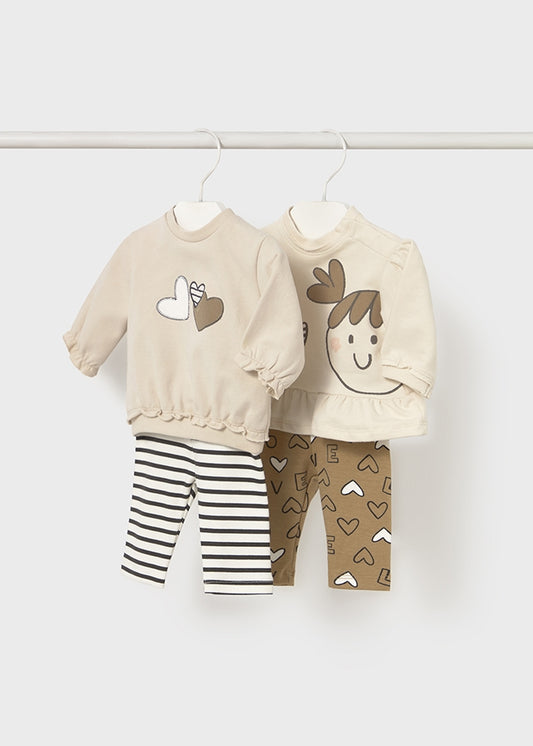 Conjunto leggings 4 peças - Mayoral Newborn - Amendoim