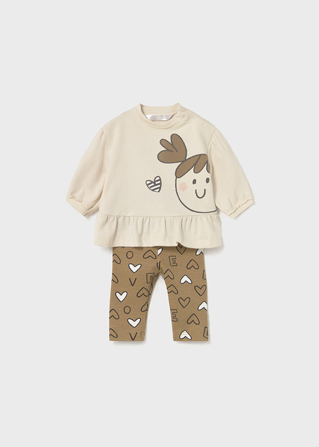 Conjunto leggings 4 peças - Mayoral Newborn - Amendoim