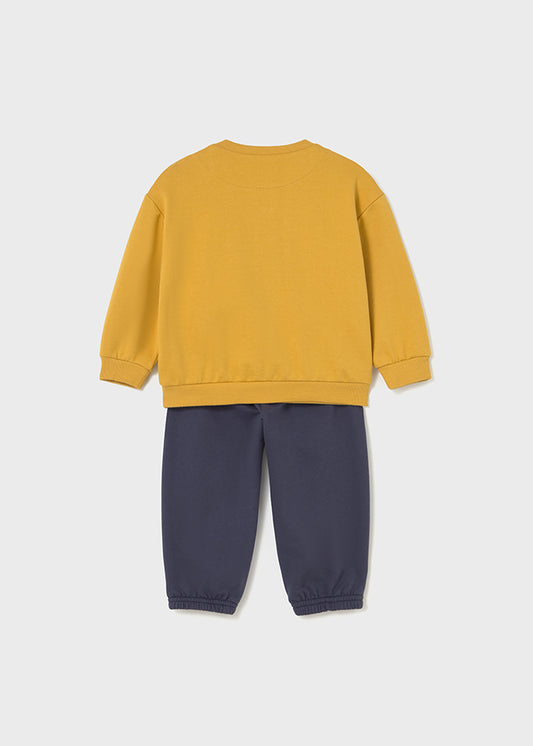 Fato treino sweat e calças Mostarda - Mayoral
