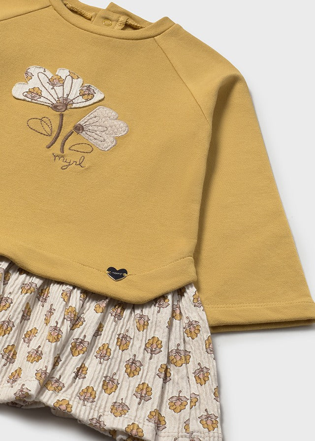 Vestido algodão combinado Mel - Mayoral