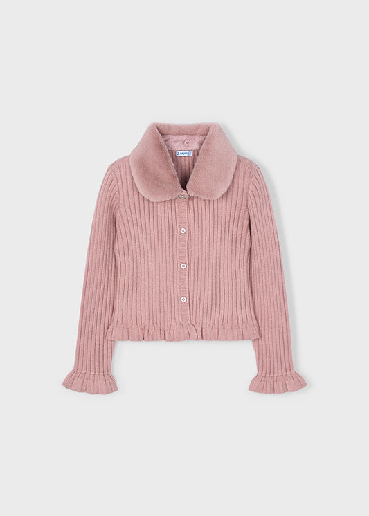 Casaco tricô gola pelo Maquilhage - Mayoral