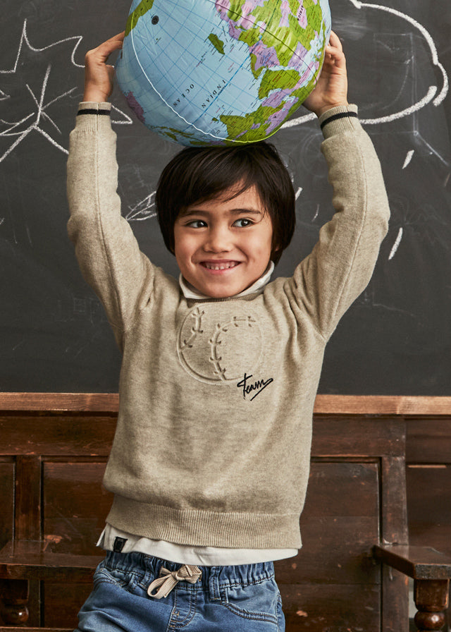 Jersey motivo relieve Bege vig - Mayoral