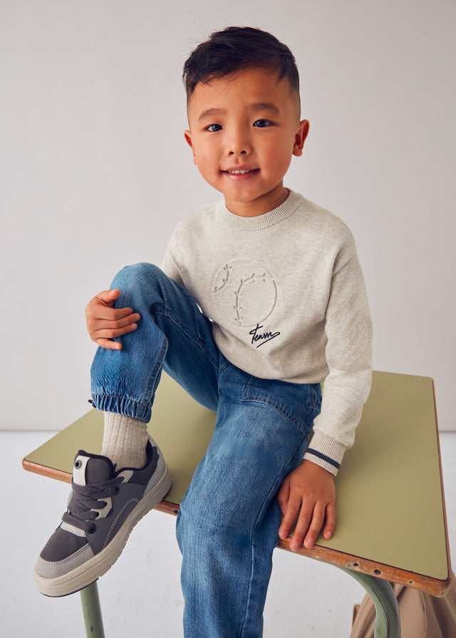 Jersey motivo relieve Bege vig - Mayoral