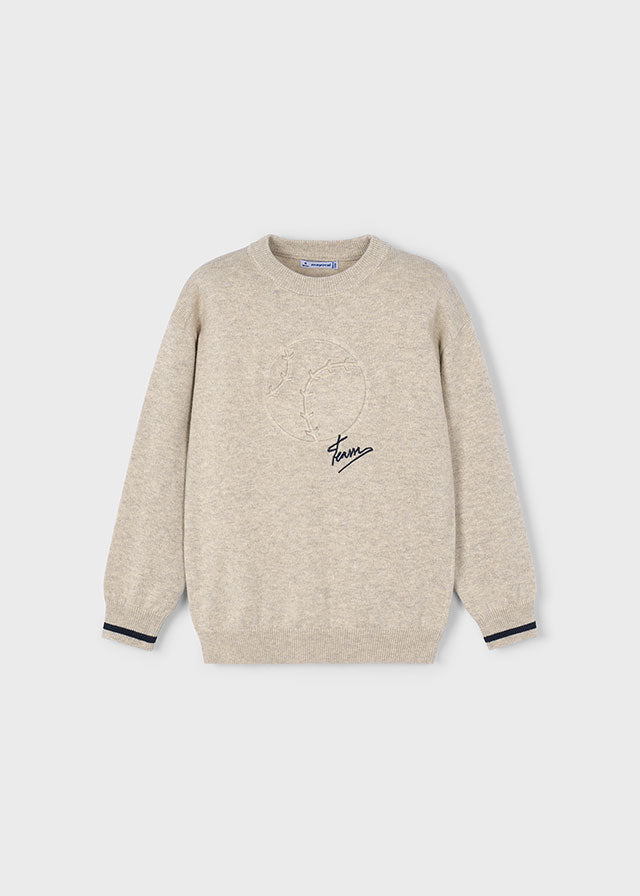 Jersey motivo relieve Bege vig - Mayoral