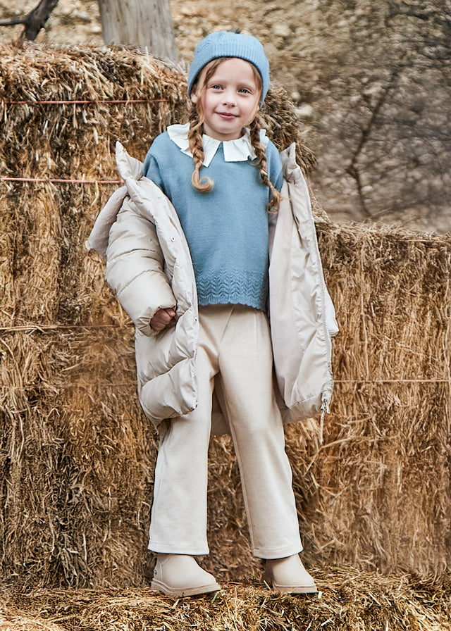 Calça Bege Wide Leg - Mayoral