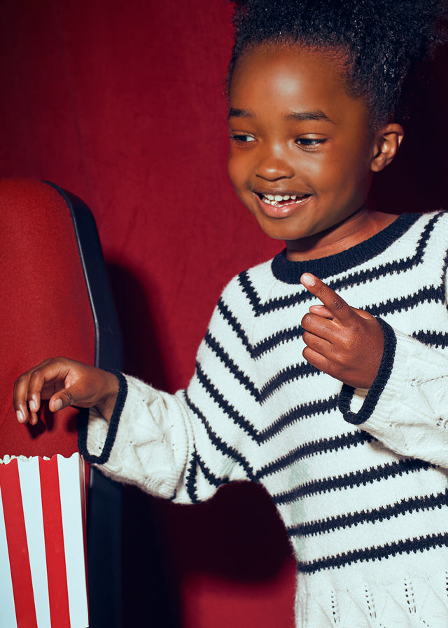 Conjunto calça tricô riscas Preto - Mayoral