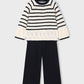 Conjunto calça tricô riscas Preto - Mayoral