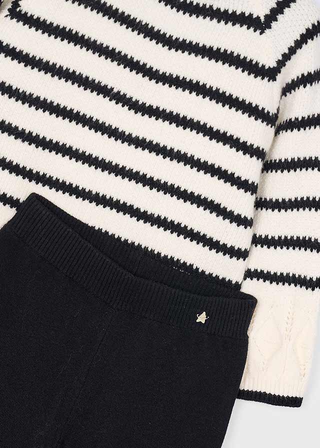 Conjunto calça tricô riscas Preto - Mayoral