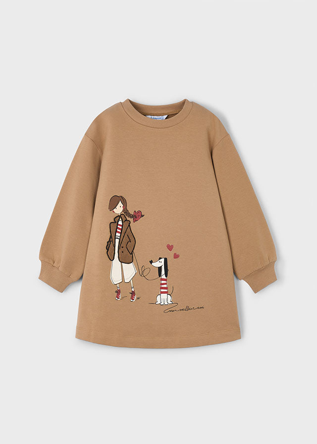 Vestido algodão evase Camel - Mayoral