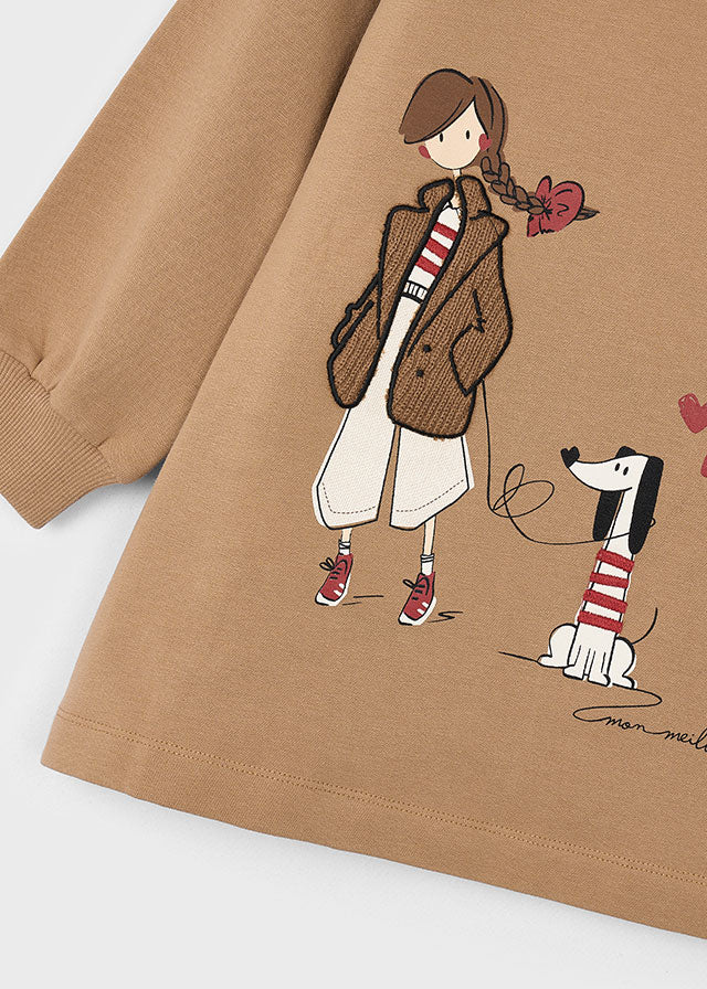 Vestido algodão evase Camel - Mayoral