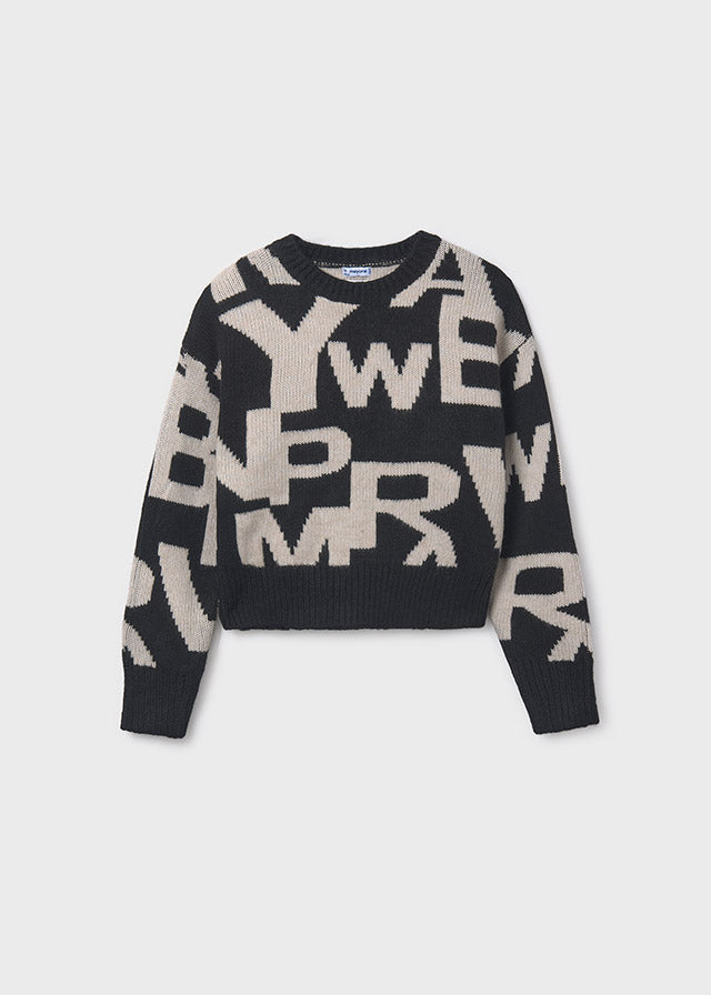 Jersey jacquard Preto - Mayoral