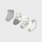 Set 4 pares de meias - Mayoral Newborn - Granito vi