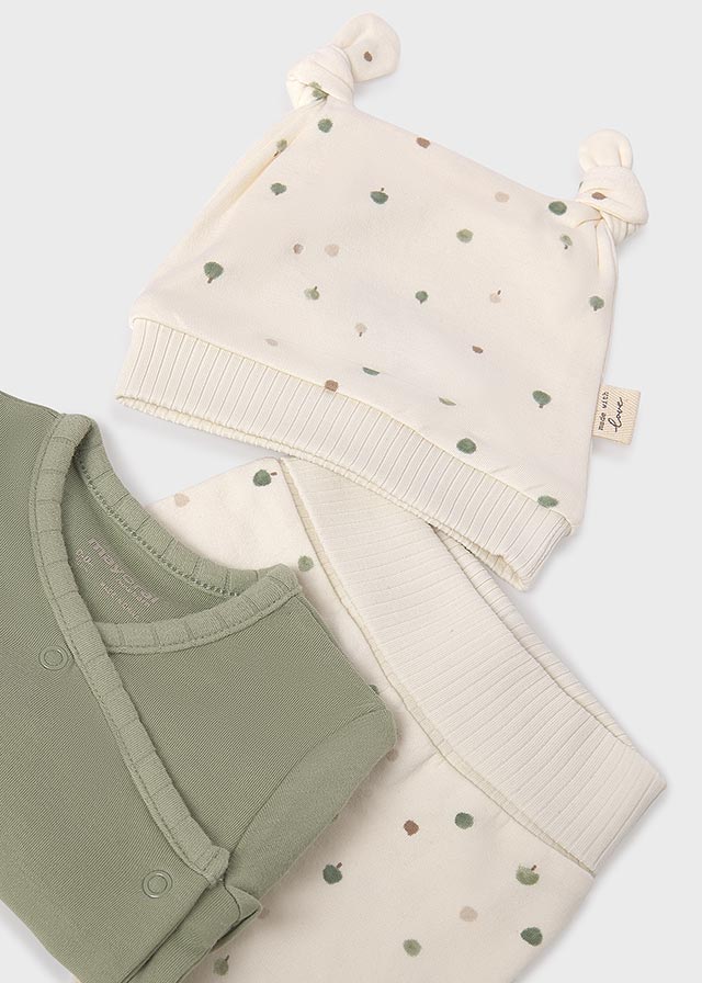 Conjunto presente 3 peças unissexo bebé - Mayoral Newborn - Sálvia