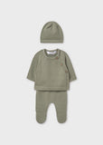 Conjunto presente 3 peças tricô unissexo - Mayoral Newborn - Sálvia
