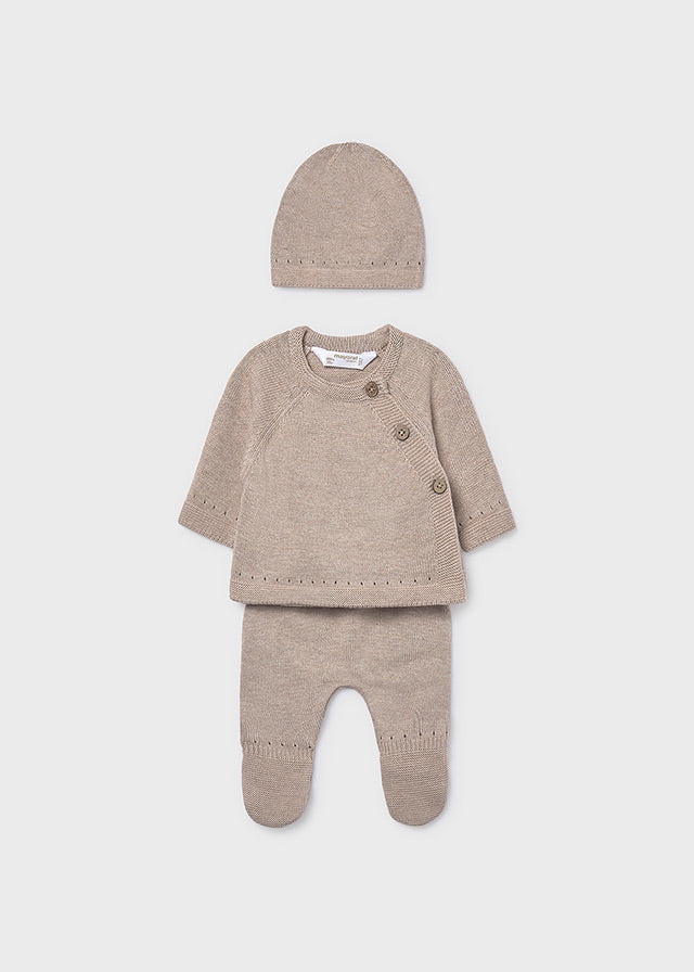 Conjunto presente 3 peças tricô unissexo - Mayoral Newborn - Duna vig