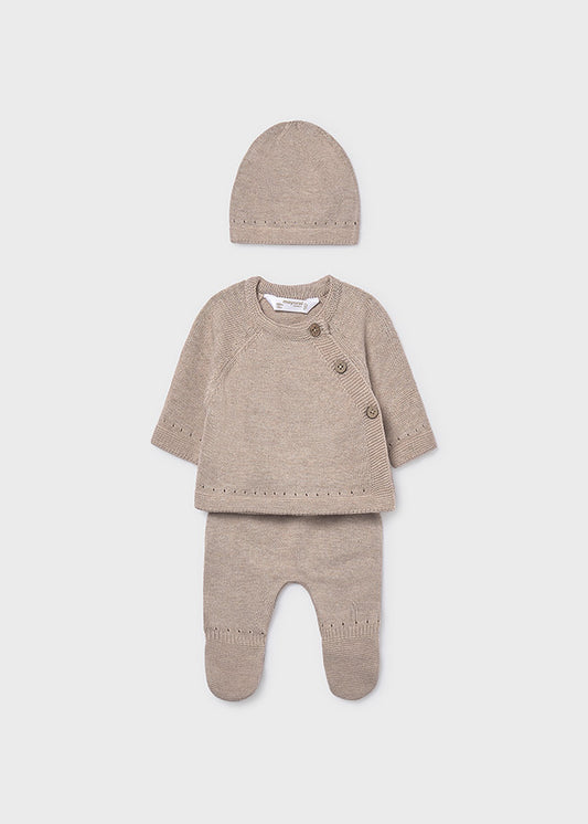 Conjunto presente 3 peças tricô unissexo - Mayoral Newborn - Duna vig