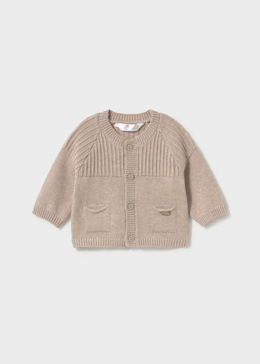 Casaco tricot gola redonda bebé menino Mayoral 2304-41 Moca vig